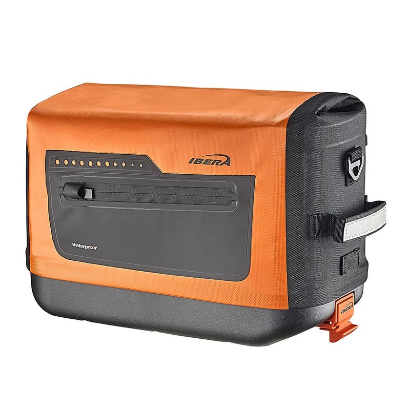 Ibera Bike Trunk Bag - PakRak Clip-On Quick-Release Waterproof Bicycle Commuter Bag (Orange) - Image 1